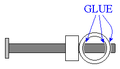 Nail, glued to electromagnet stand Nail, glued to electromagnet stand