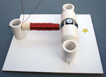 Rotor and electromagnet assembled on the board Rotor and electromagnet assembled on the board