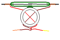 Diagram 3: Reed switch on a stand with twisted wires Diagram 3: Reed switch on a stand with twisted wires