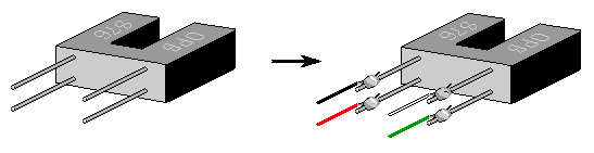 Soldering wires to the optointerrupter Soldering wires to the optointerrupter